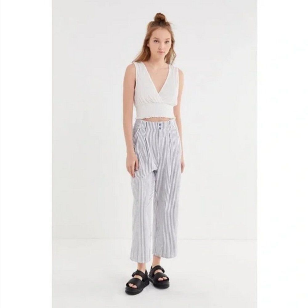 Urban Outfitters Mack Striped Pleated High Waisted Trouser Pants  Jeans